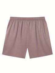 Alien Comfy Drawstring Shorts Men's Casual Solid Stretch Elastic Waist Shorts