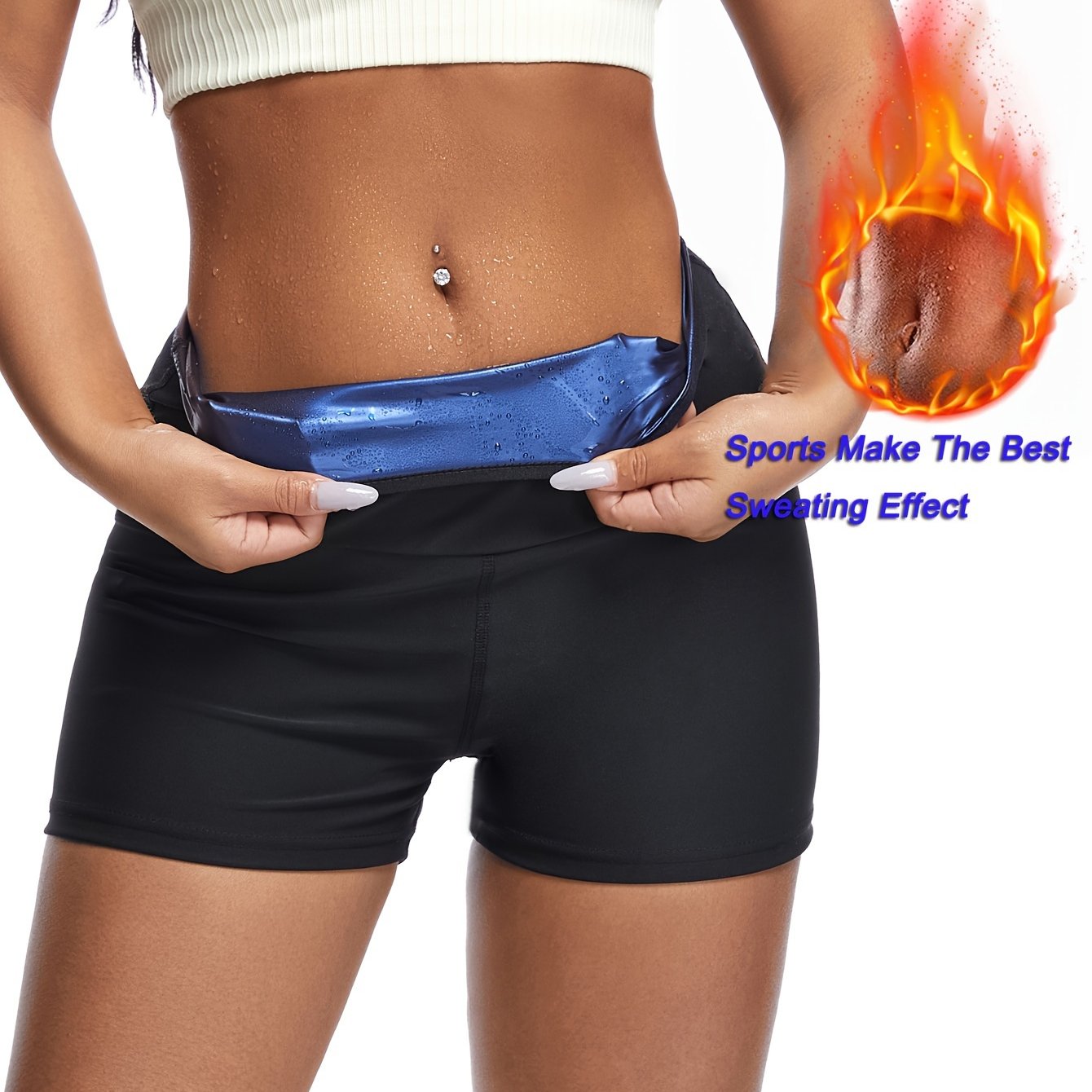 Sauna Sweat Running Shorts Women Compression Workout Exercise Body Shaping
