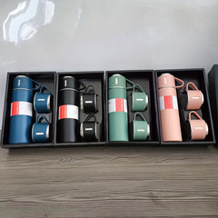 Stainless Steel Insulated Water Bottle 500ml - Leakproof with 2 Extra Lids