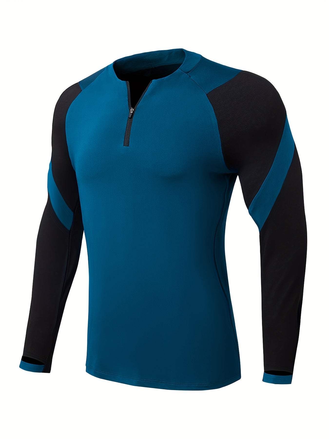 Men's High Stretch Sports Sweatshirt - Crew Neck Zip Up Shirt