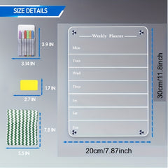 20x30 Acrylic Magnetic Dry Erase Board for Fridge Clear Magnet Calendar