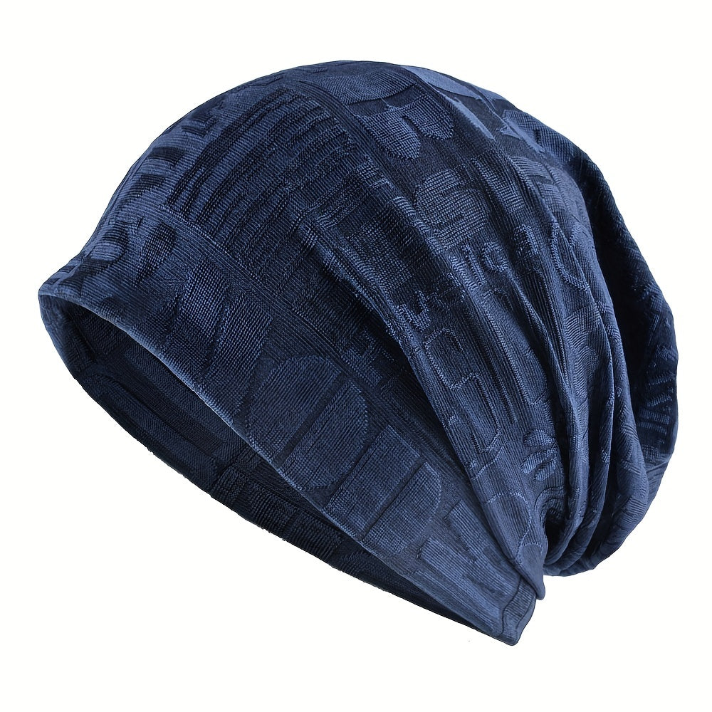 Knitted Letter Pattern Brimless Cap Elastic Headband for Outdoor Sports