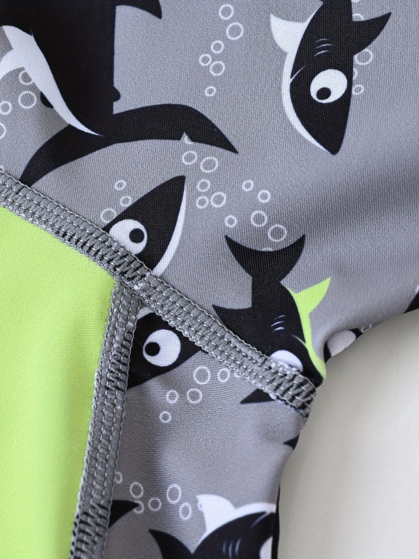 Shark Print Short Sleeve One Piece Swimsuit