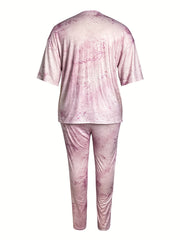Women's Plus Tie Dye Tee & Leggings Set