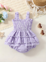 Baby Girls Striped Bowknot Onesie Clothes
