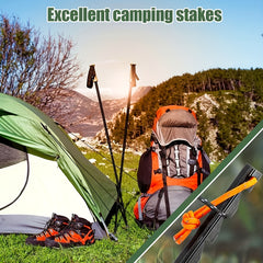 12pcs Heavy Duty Tent Stakes w/ Reflective Rope for Camping, Hiking