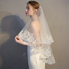 Lace Edge Bridal Veil Wedding Hair Accessory