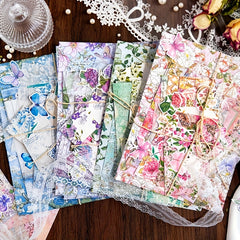 40pcs Vintage Scrapbook Supplies Retro Plants Flowers Butterflies DIY Art Crafts