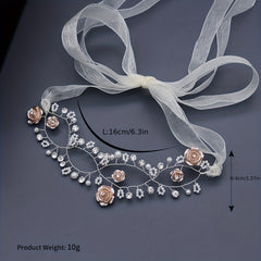 Rose & Faux Pearl Hair Band for Bride