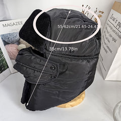 Winter Trapper Hat Outdoor Ski Hat with Face Cover