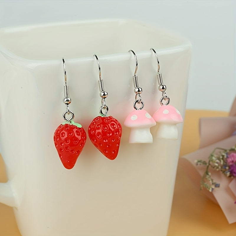 5 Pairs Girls Funny Drop Earrings for Party Birthday Gift