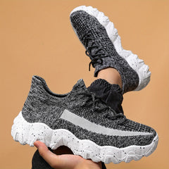Men's Breathable Anti-skid Lace Up Running Sneakers Sock Shoes