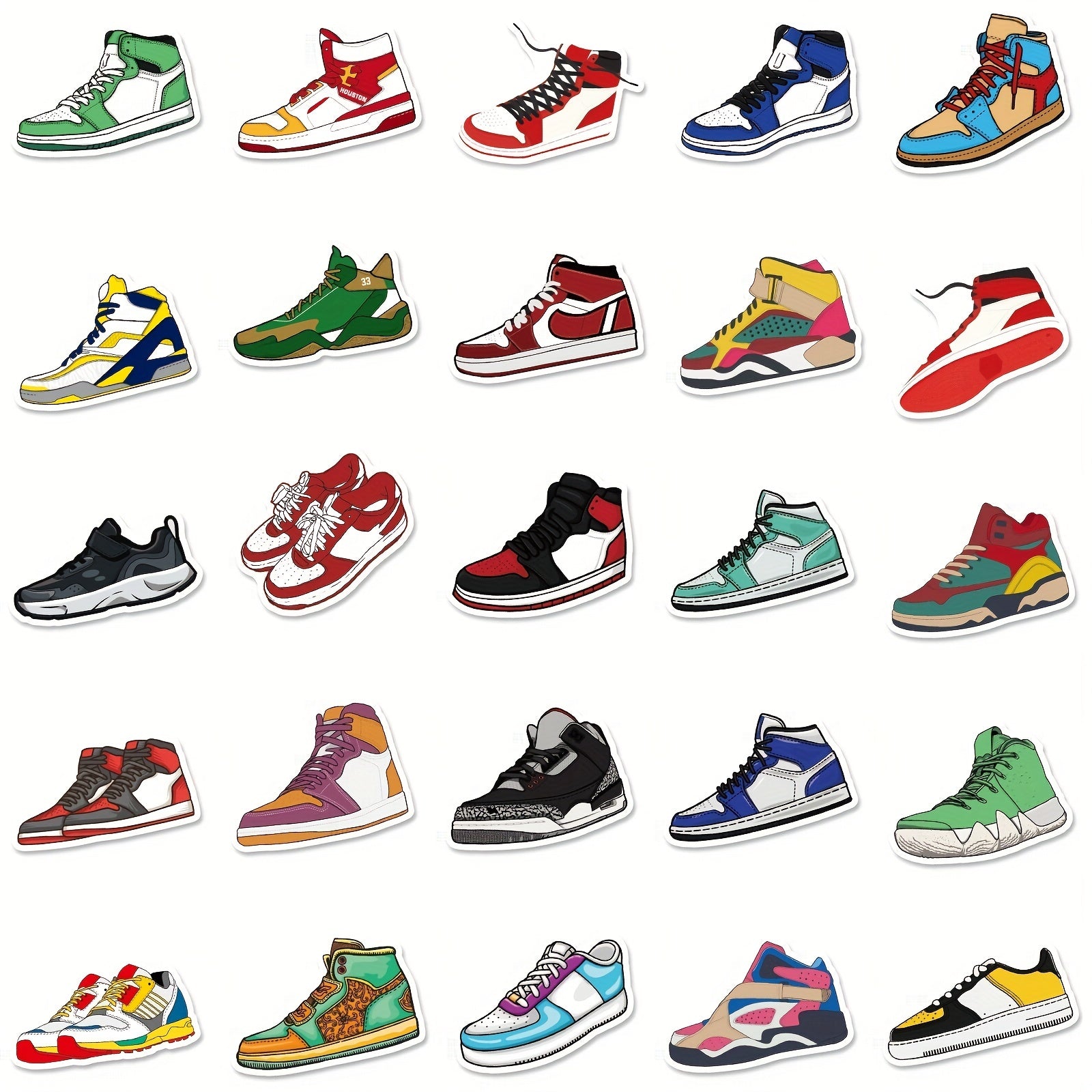 50pcs Shoe Assembly Stickers Waterproof Vinyl Notebook Stickers