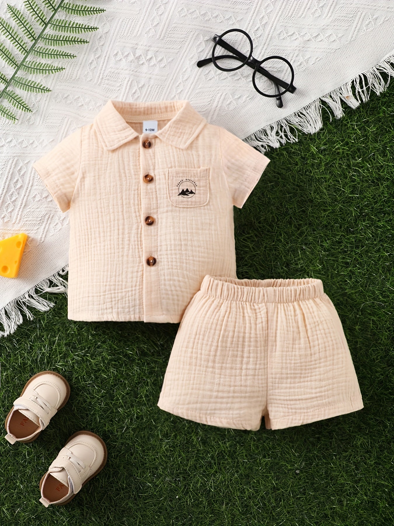 Baby Boys Casual Outfit Short Sleeve Shirt Short Set