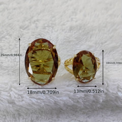 Gemstone Oval Ring Girls Accessories