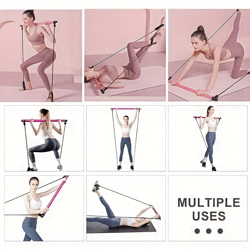Pilates Stick With Resistance Rope for Full-Body Workout