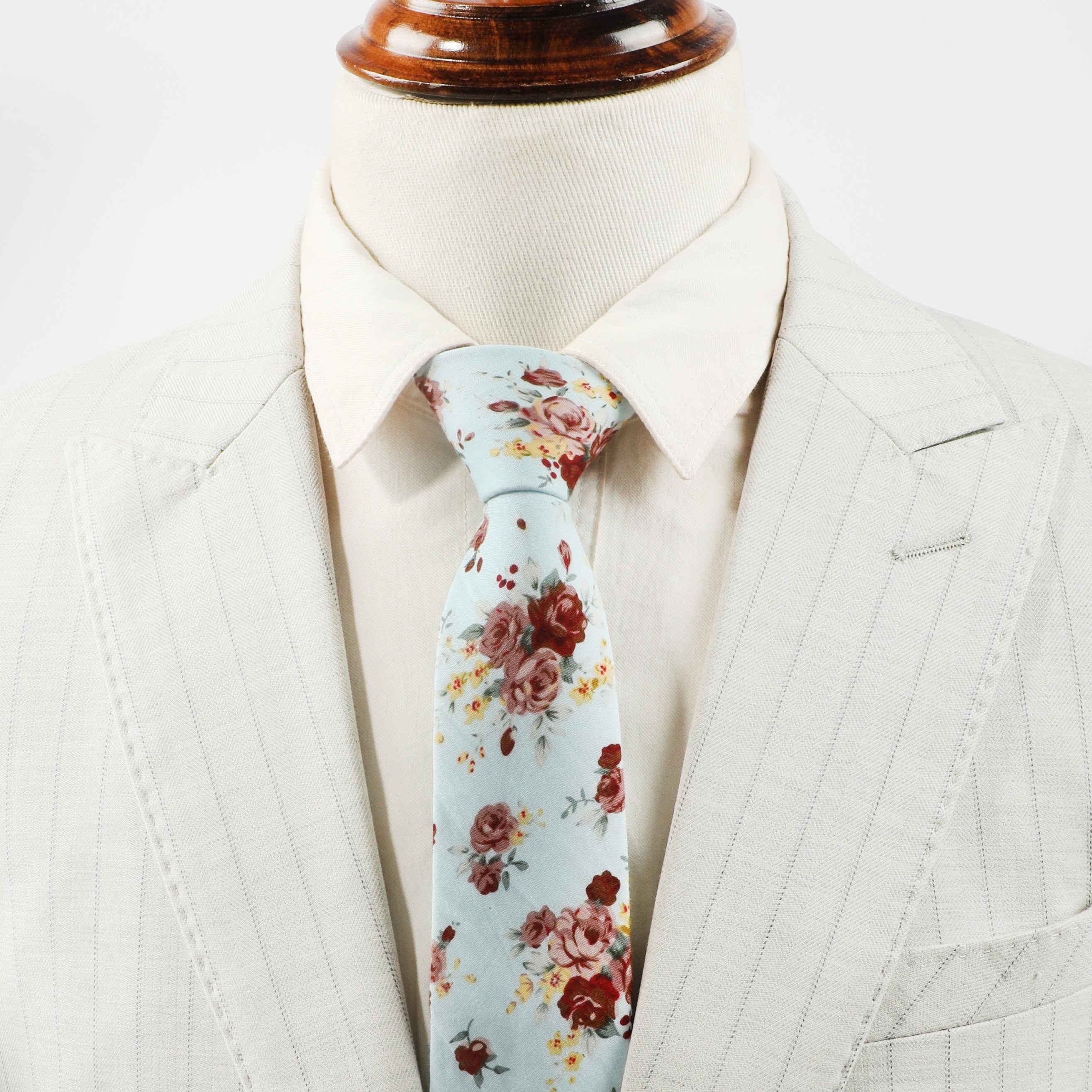 Men's Floral Print Tie Necktie for Wedding Groom Party