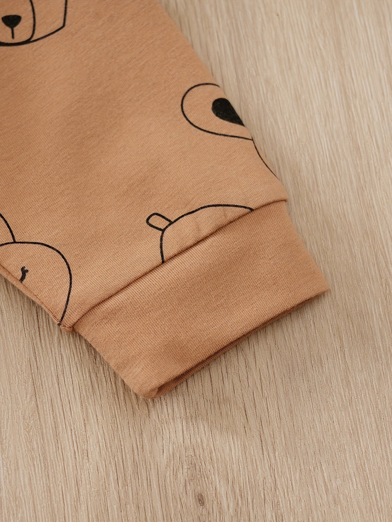 Bear And Rabbit Painting Full Print Jumpsuit Long Sleeve Cotton Baby Bodysuit
