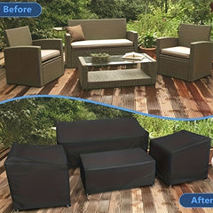 4pcs Outdoor Furniture Cover Set Waterproof Windproof Patio Furniture Cover Set