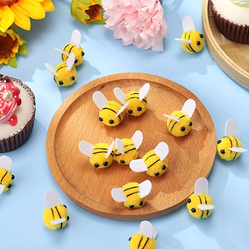 Wool Felt Little Bee Mini Crafts Honey Bee Pom For Tent Decor