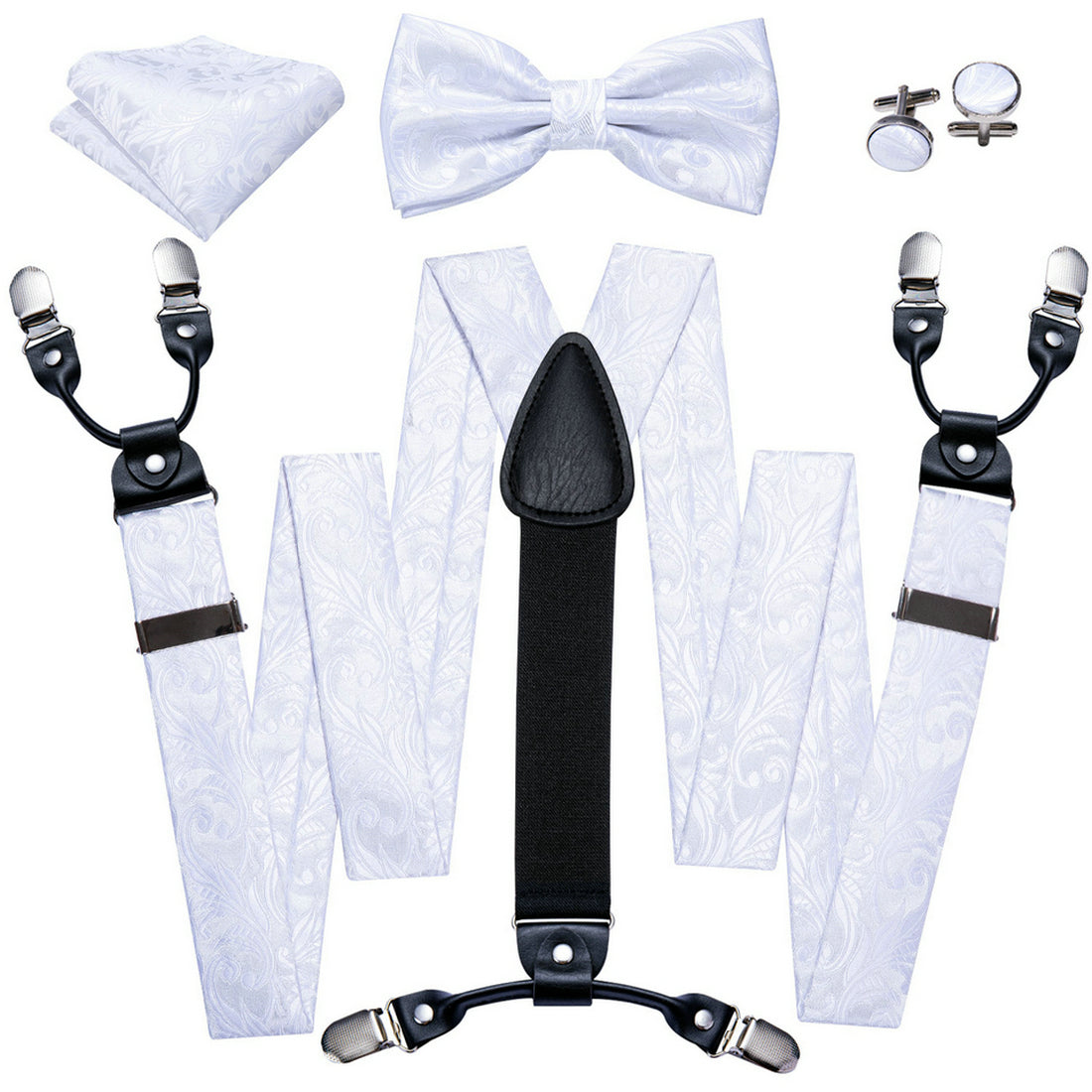Barry Wang Men's Suspenders & Bowtie Set for Wedding Party Prom