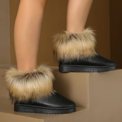 Women's Winter Thermal Furry Snow Boots Waterproof Non slip Ankle Boots