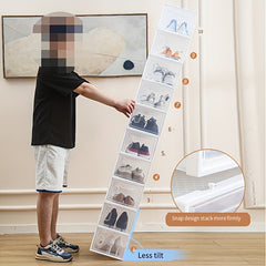 6pcs Transparent Plastic Shoe Boxes Drawer Shoe Cabinet Moisture-proof Dust-pro