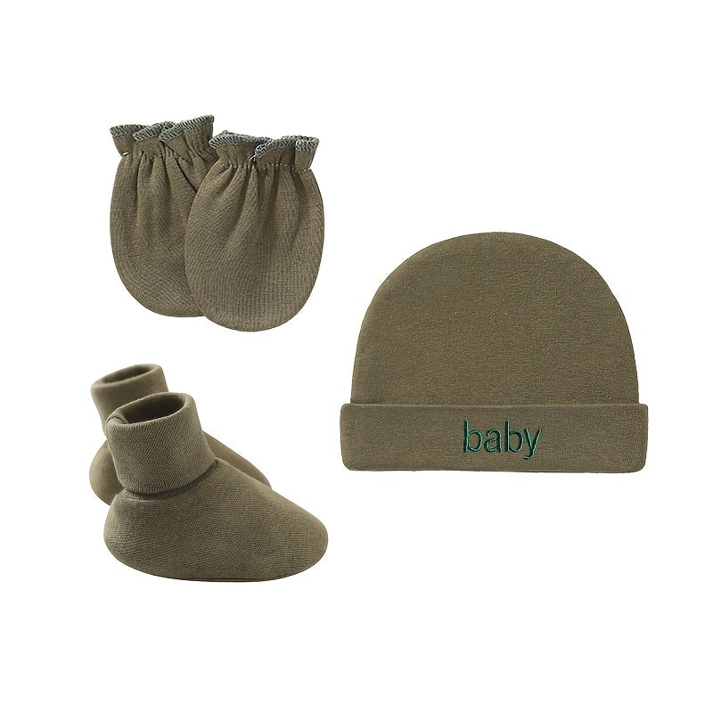 Cute Newborn Hospital Set Beanie Cap & Gloves for Baby Girls & Boys
