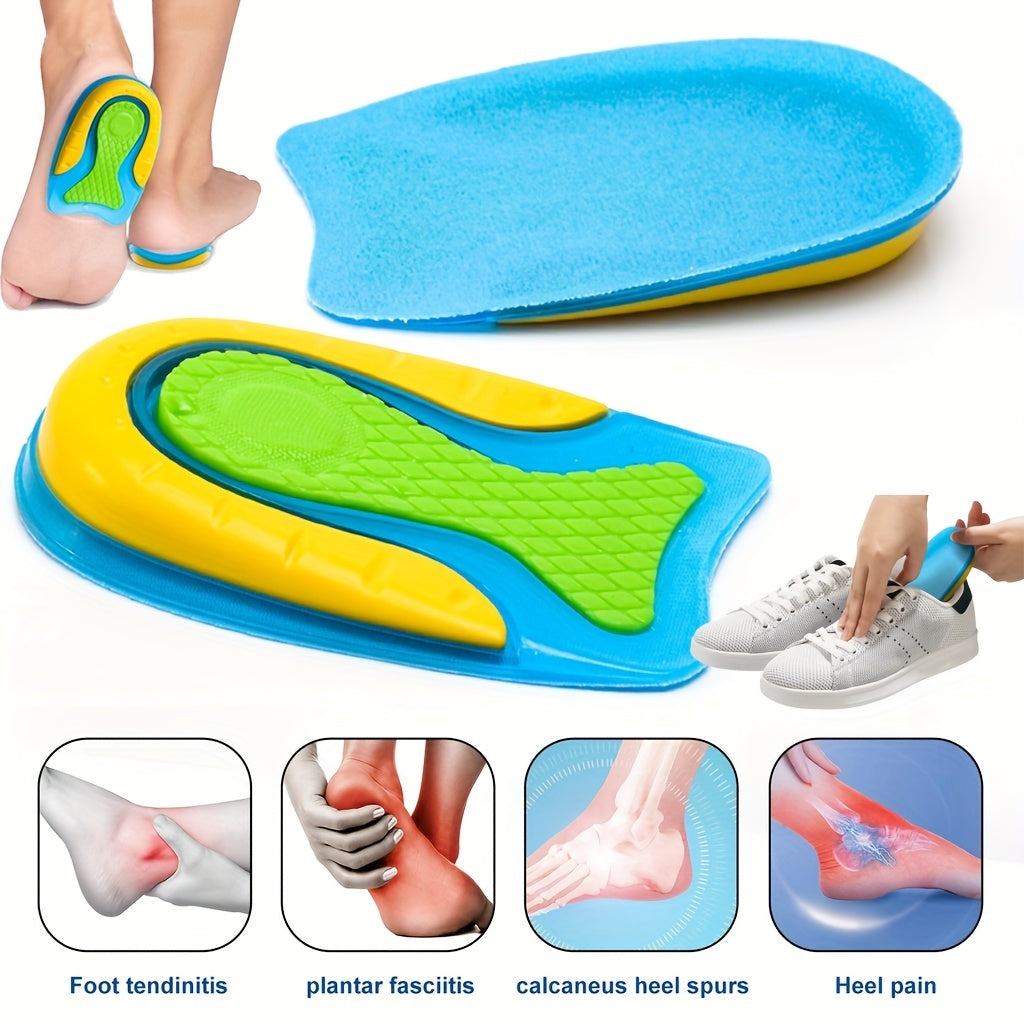 TPE Heightened Insole Height Increase Half Shoes Pad Men Women Soft Silicone Gel