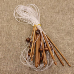 Bamboo Flexible Carpet Crochet Hooks Set 12 Sizes 3-10mm