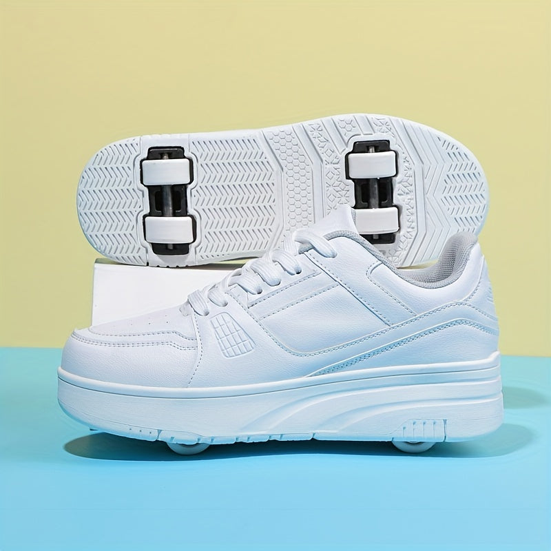 Girl's Block Roller Skates Four Wheel Shoes