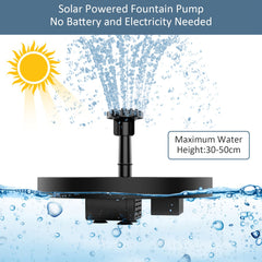 Solar Bird Bath Fountain Pump with 6 Nozzles