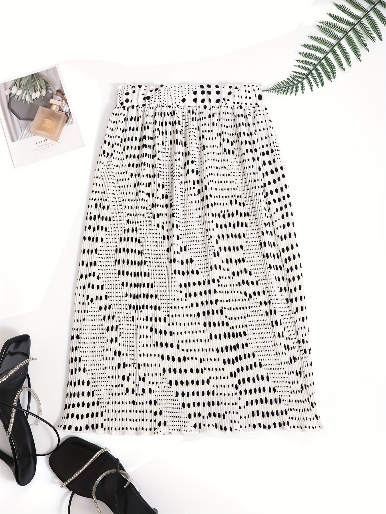 Polka Dot Print Skirt Casual Fall & Spring Women's Clothing