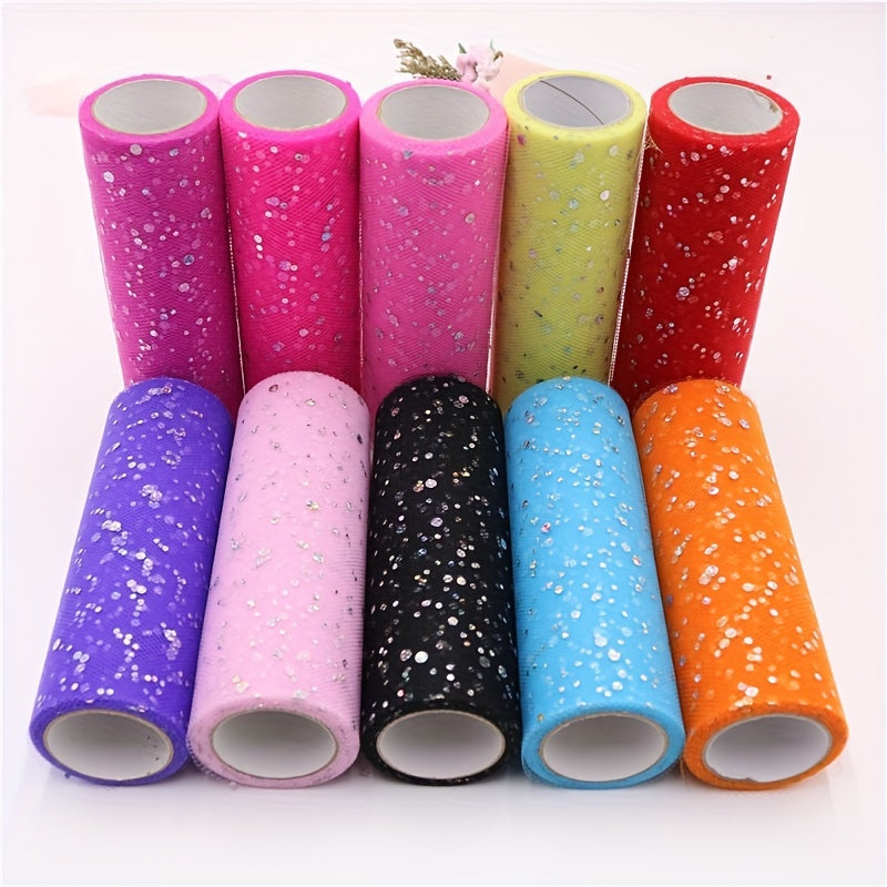 Laser Sequins Tulle Roll DIY Skirt Wedding Gift Wrap Sewing Craft Bow Bridal