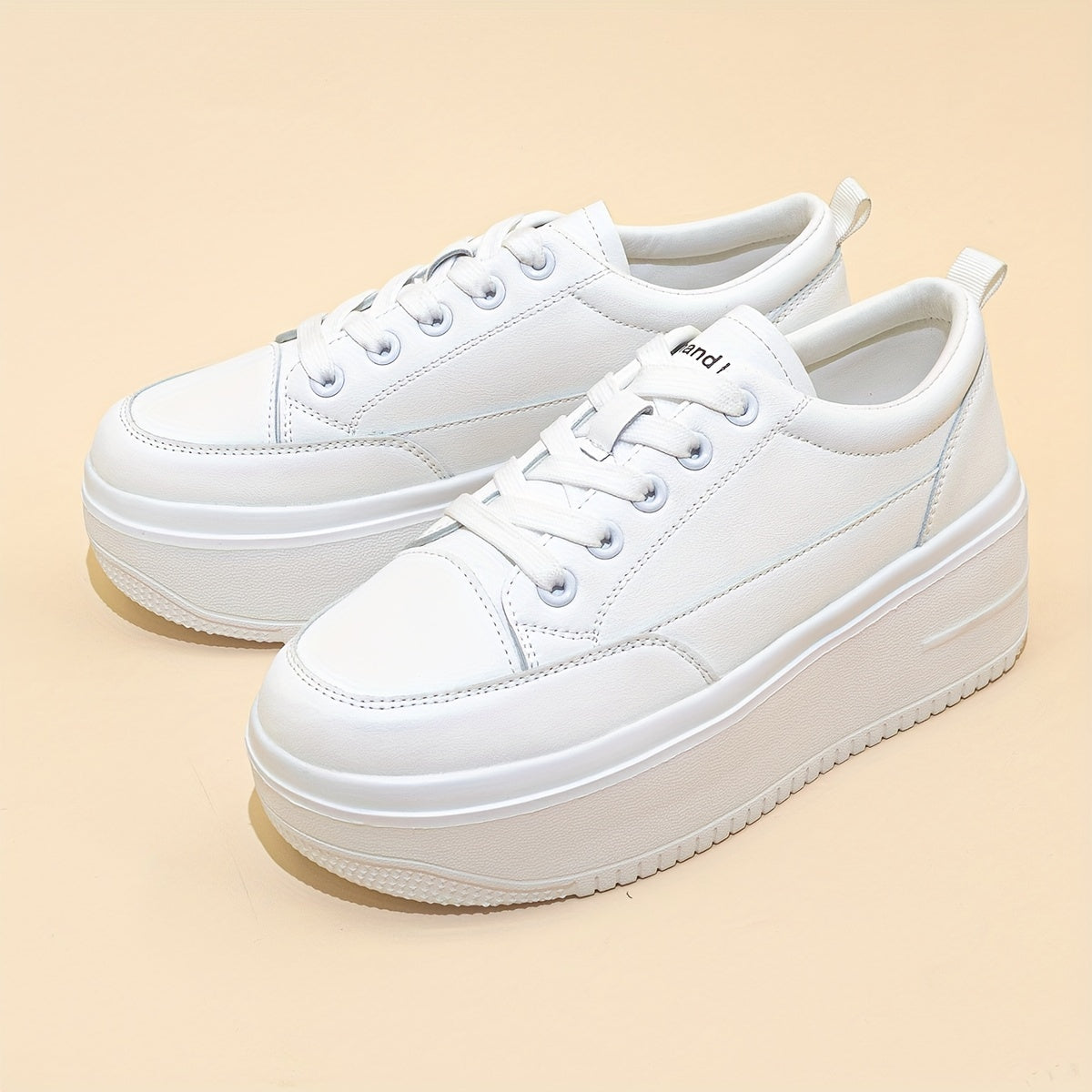 Women's Lace Up Thick Sole Skate Shoes Low Top Sneaker