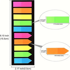 Neon Arrow Sticky Index Tabs, 1200/1600 Pcs