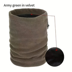 Polar Fleece Neck Cover With Drawstring Adjustable Elastic - Warm & Cold Proof