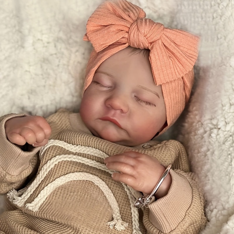 19in Reborn Baby Doll Finished Levi Sleeping Newborn 3D Skin Veins Art Doll