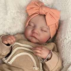 19in Reborn Baby Doll Finished Levi Sleeping Newborn 3D Skin Veins Art Doll