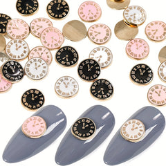10pcs Alloy Clock Nail Art Charms Flat Back DIY Nail Salon Accessories