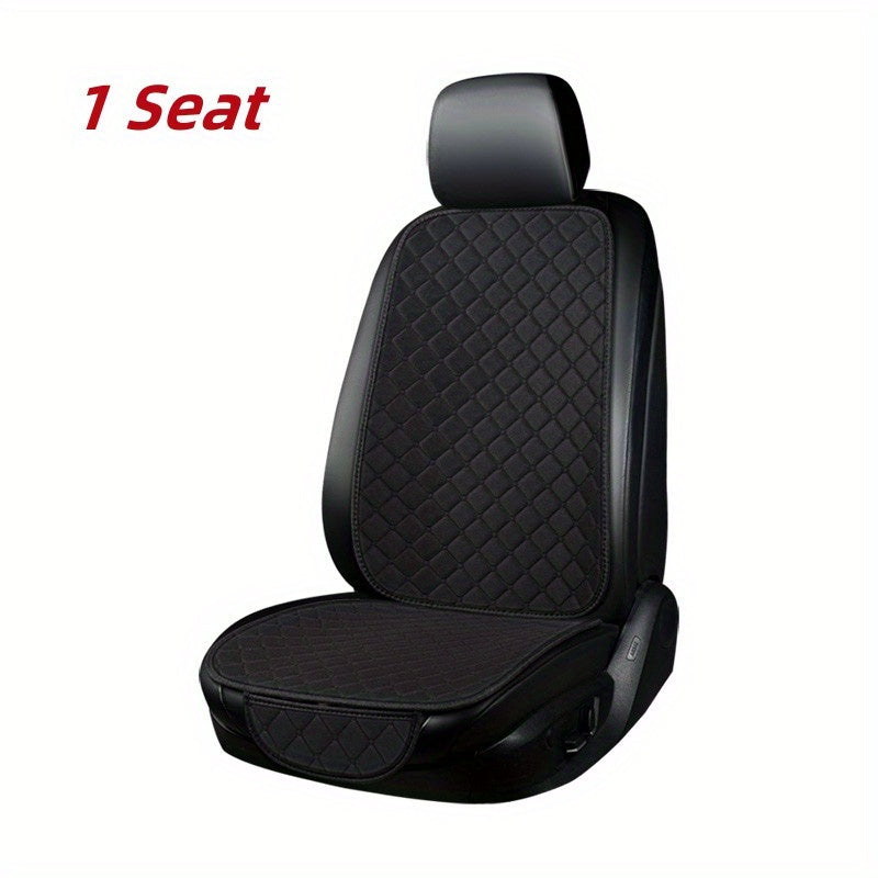 Flax Car Seat Cover Protector Linen Front Rear Back Cushion Pad Mat
