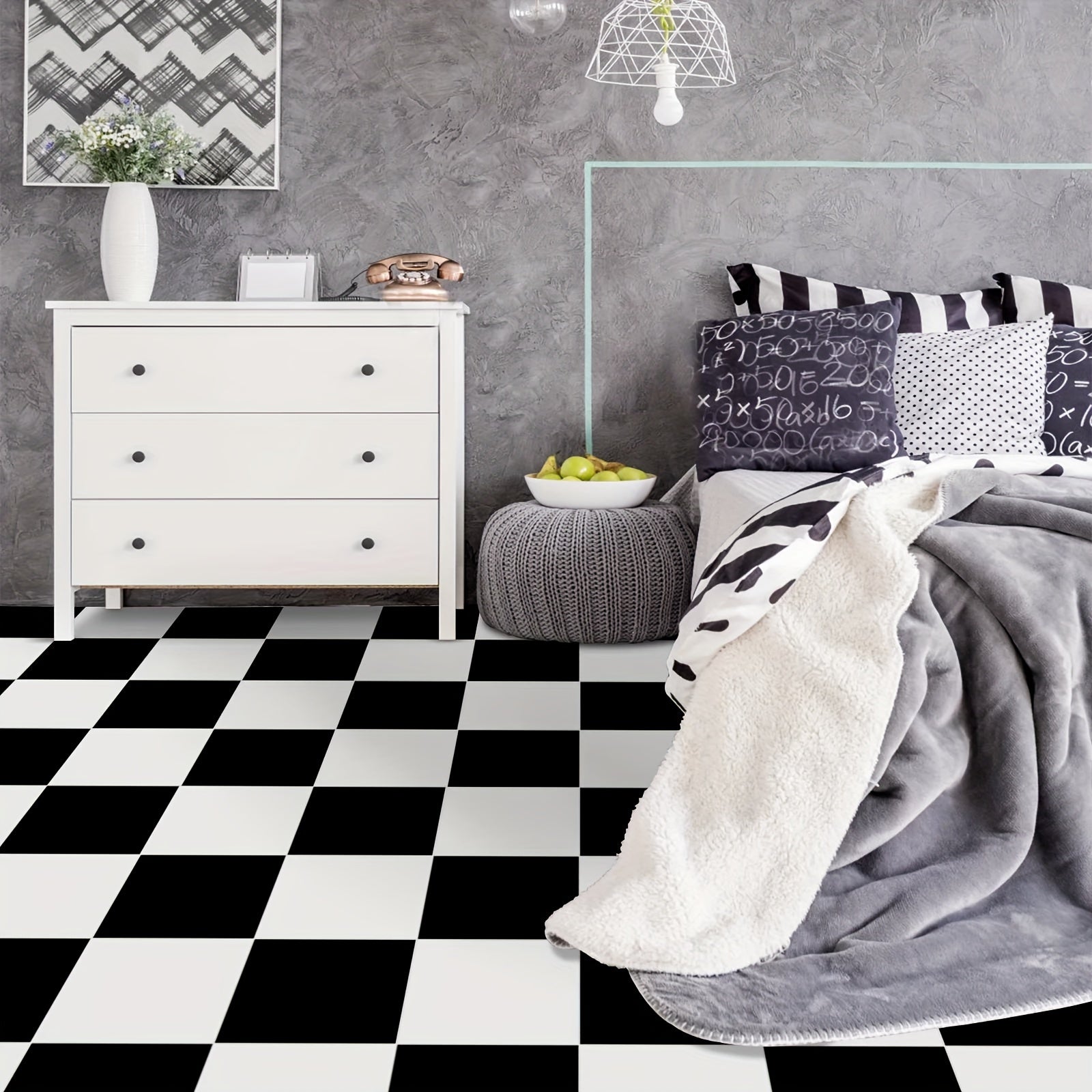 Waterproof Peel and Stick PVC Floor Tile for Living Room, Bathroom
