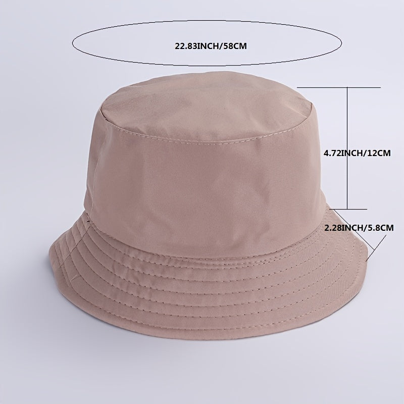 Polyester Cotton Double Sided Bucket Hat Unisex Sun Protection DIY Foldable Hat