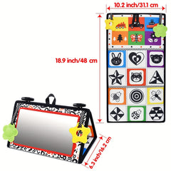 Tummy Time Mirror Baby Toys High Contrast 3D Activity Montessori
