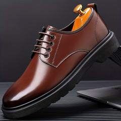 Men's Low Heel Derby Shoes Lace up Front Dress Shoes For Men