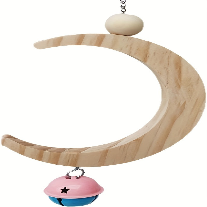 Bird Toy Parakeet Wood Swing Hanging Ring Chew Parrot Toys