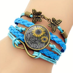 Vintage Butterfly Infinity Symbol Time Gemstone Bracelet
