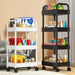 4-Tier Movable Storage Rack Snack Storage Organizer