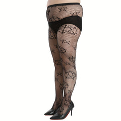 Star Pattern High Waist Fishnet Tights