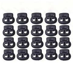 30pcs Plastic Cord Locks Double Hole Cord Stops Fastener Toggles for Paracord